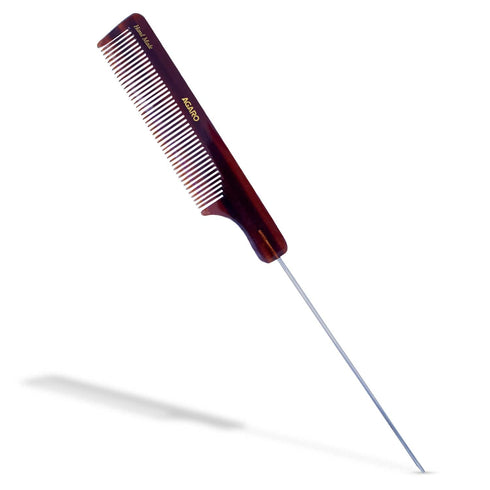 AGARO Hand Made Cellulose Acetate Comb HMC74, All Fine Tooth Dressing Comb, Smooth Rounded Teeth, Hair Styling, Hair Brushing, Hair Dressing, Brown